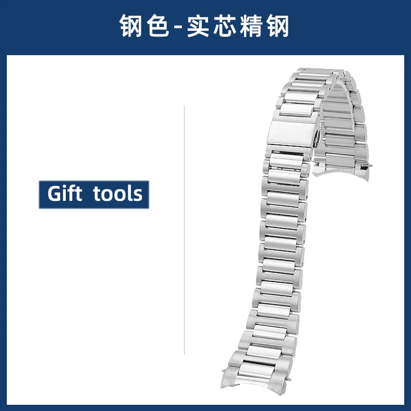 L3.830 نهاية منحنية حزام ساعة من الفولاذ المقاوم للصدأ ل لونجين كونكويست L3.830 سوار بحزام صلب 21 مللي متر HydroConquest استبدال أجزاء