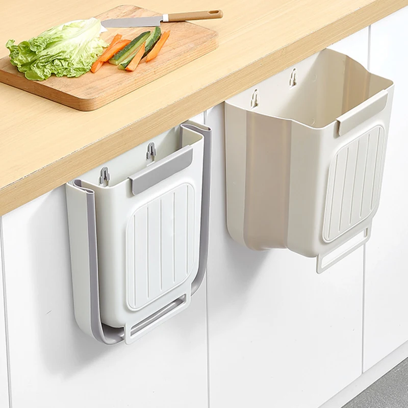 Save Space Wastebasket Garbage Can Recycle Bin Kitchen Separate Trash Large Hanging Food Waste Home Garden Durable Thicken