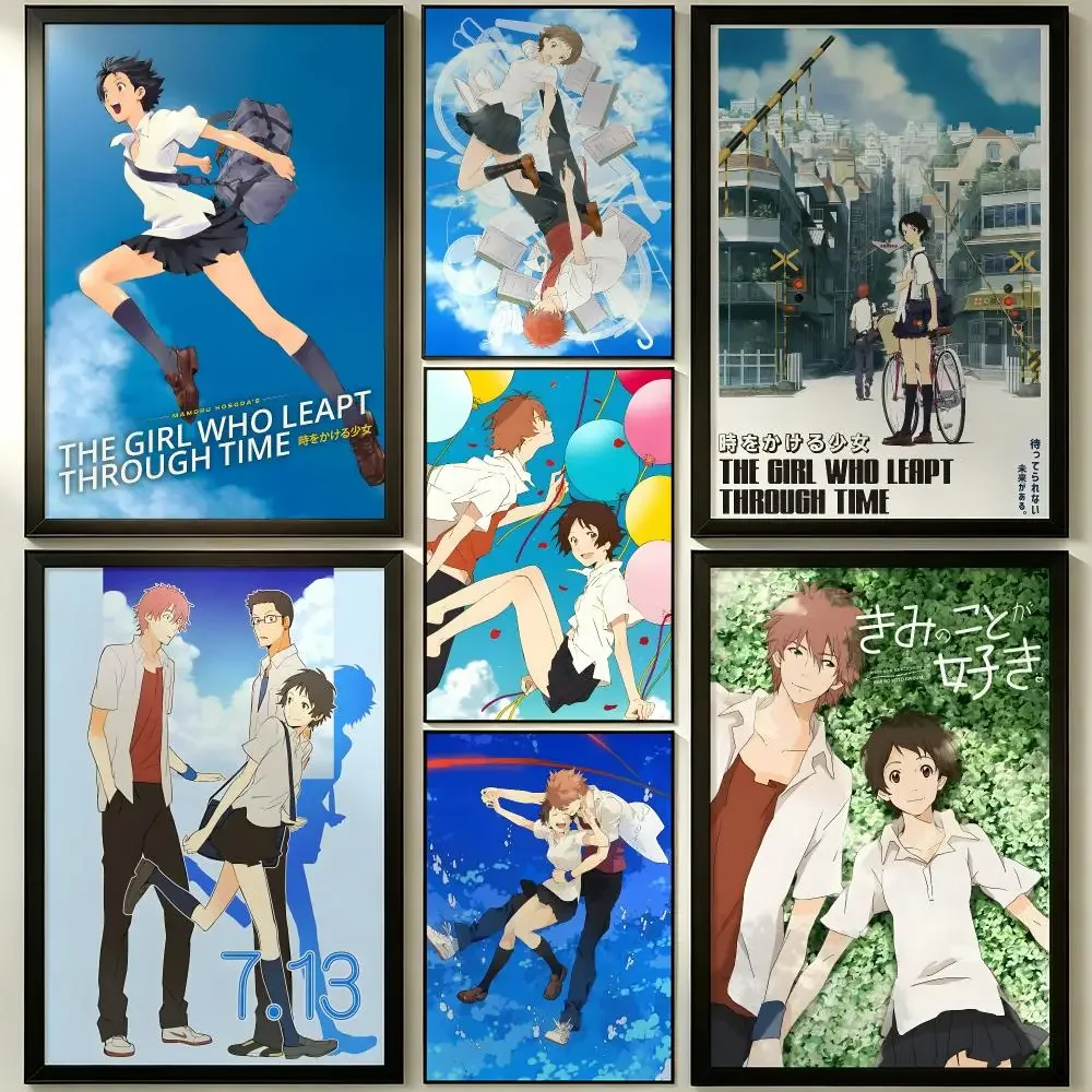 anime The Girl Who Leapt Through Time Wall Sticker Poster Decal PP Material Self-Adhesive Waterproof for Living Room Home Wall