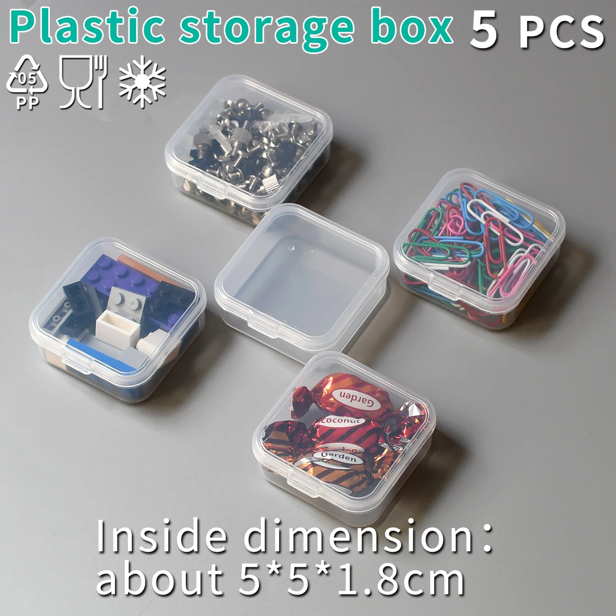 Small Storage Box Square Transparent Mini Case Clear Plastic Jewelry Earrings Rings Beads Plastic Packaging Boxes Food Grade PP