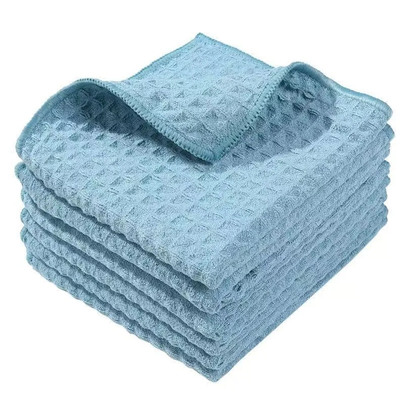 1PC Honeycomb Waffle Checkered Cotton Kitchen Cloth Pure Cotton Face Towel Square Towel Cloth Kitchen Rag  Kitchen Acceesories