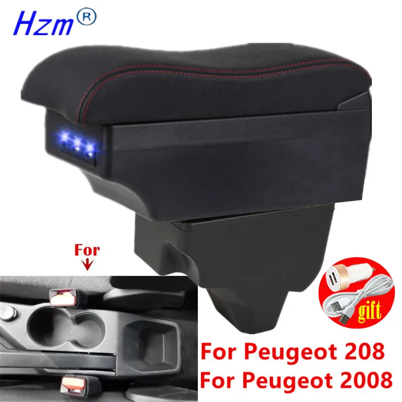 Para Peugeot 2008 caja de reposabrazos para Peugeot 208 caja de reposabrazos de coche 2019 2020 2021 2022 2023 2024 caja de almacenamiento accesorios de reequipamiento de coche