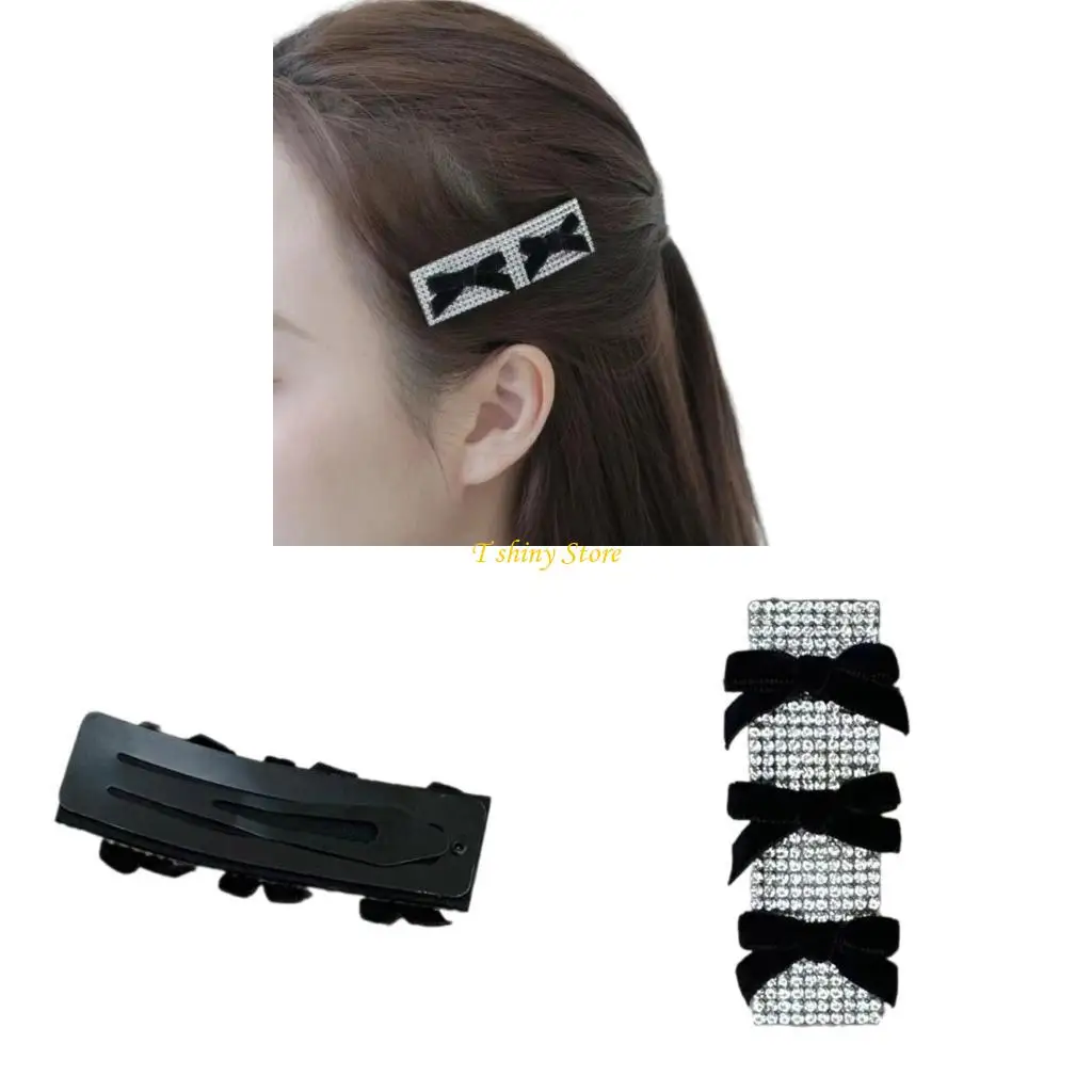 N58F Rhineston Hair Clips Bling Hair Barrettes Decorative Hair Clips for Wedding Bridal Bridesmaid Hair Accessories
