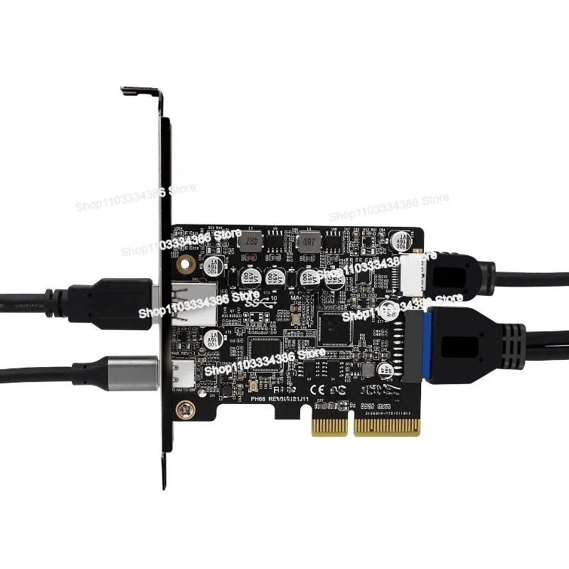 

PCIe3.0 To USB3.2 10G Rear A Port TypeC Front TypeE 19P20P Full Interface Expansion Card