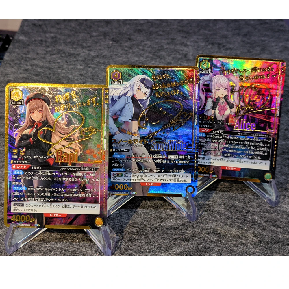 6Pcs/set Anime WS Collection SSR Cards Goddess of Victory Nikke Hongryeon Signature Card Gilding Refractive Color Flash Gifts