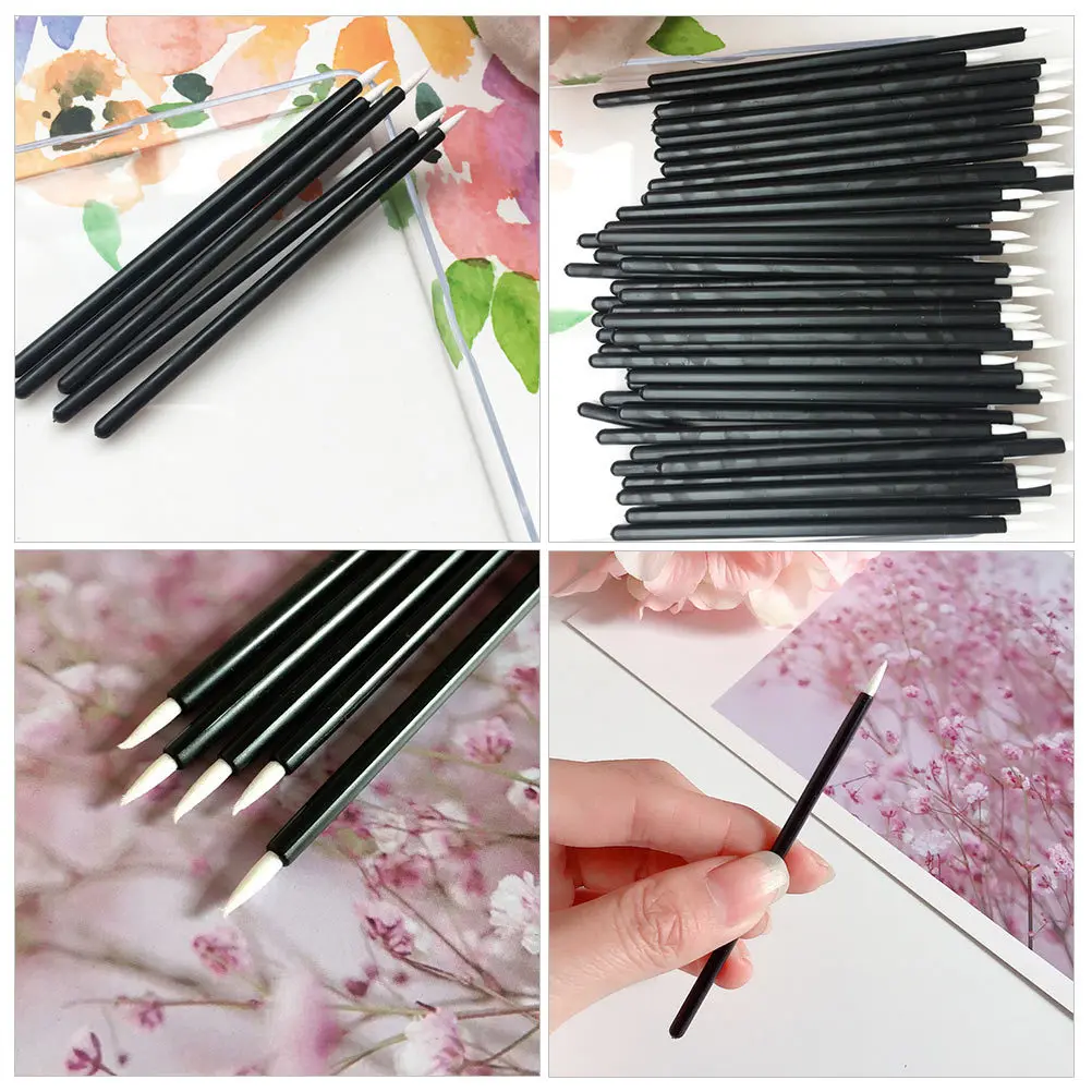 Penna per eyeliner usa e getta da 100 pezzi Testa in fibra Pratico trucco per occhi Stick portatile leggero per salone professionale e uso domestico