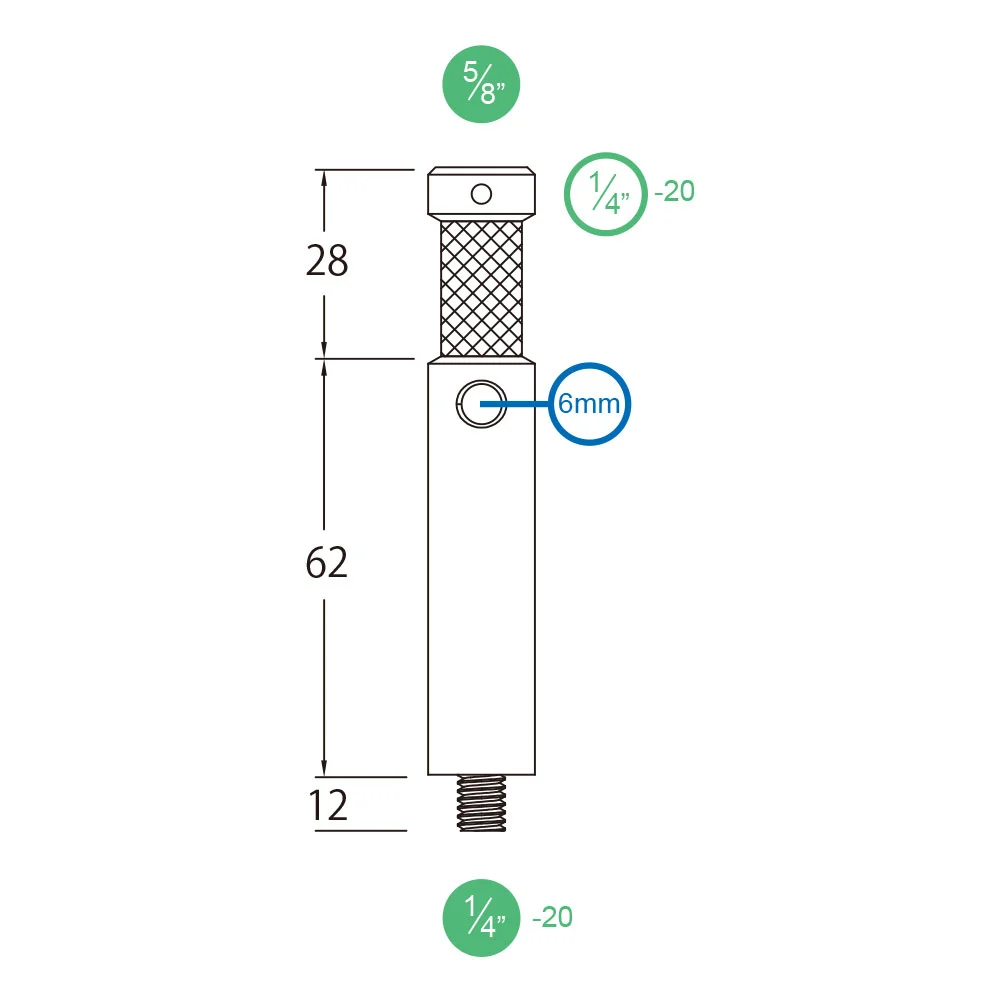 KUPO KS-077 Baby Pin With 1/4\'\'-20 Male, Threaded Bolt