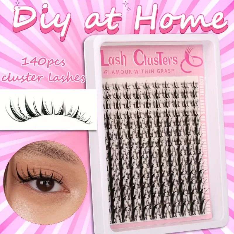 140 pcs pestañas hada 8-18mm, manga, C curl, rectas, gran variedad, DIY, extensión natural, look húmedo, puntiagudas, anime 6