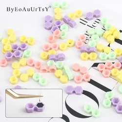 200pcs Individual Eyelash Glue Holder Container Grafting False Eyelashes Blossom Cup Lash Extension Adhesive Stand Makeup Tool