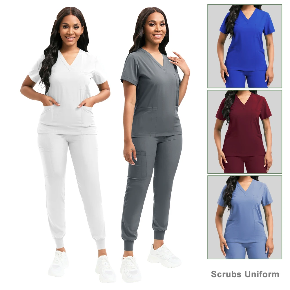 Medische Uniformen Vrouwen Scrubs Sets Ziekenhuis Chirurgische Tops Broek Verpleegkundige Accessoires Tandheelkundige Cic Schoonheidssalon Spa Werkkleding Pakken