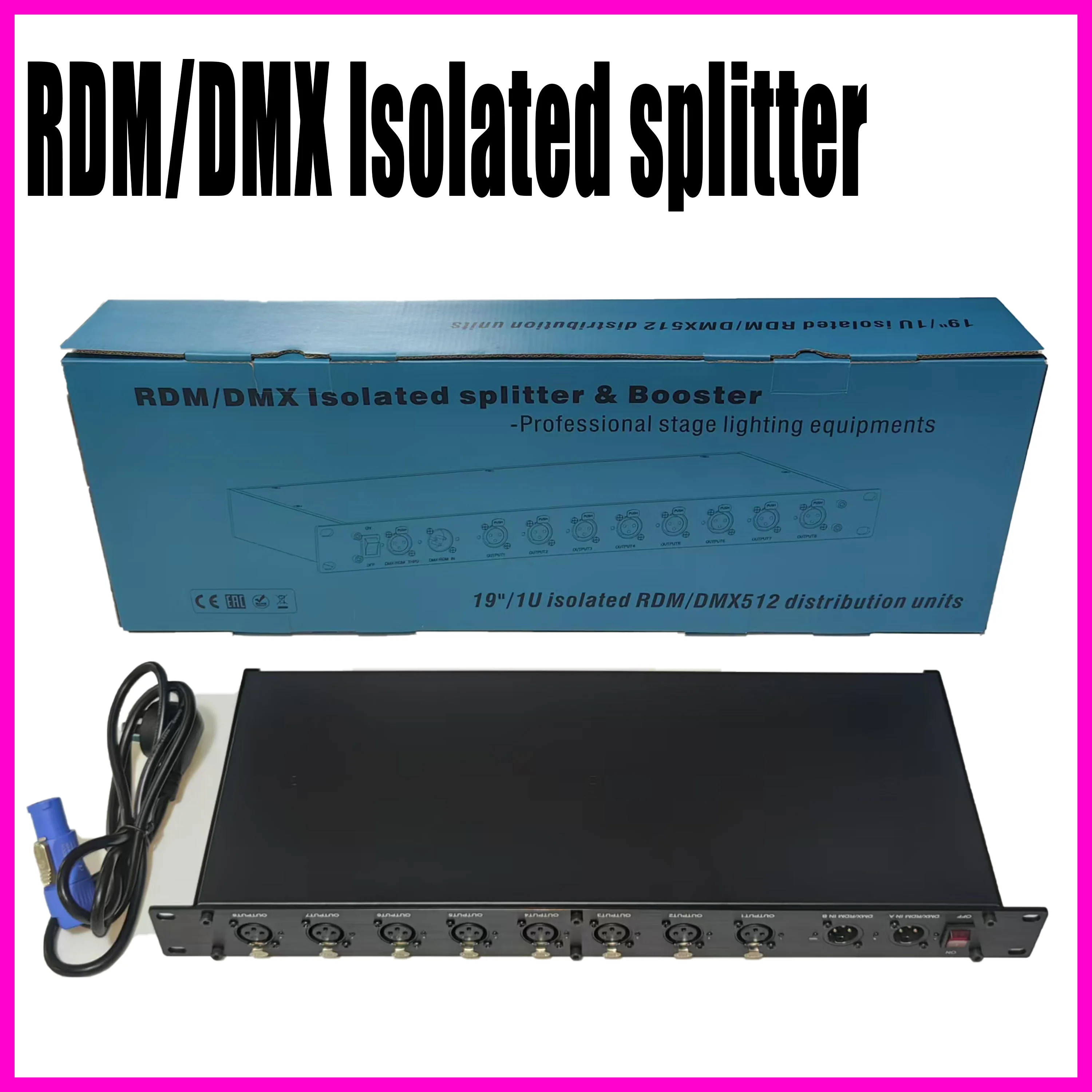 

Stage Light Controller RDM Distributor DMX512 Splitter Light Signal Amplifier Splitter 8 Way DMX Distributor For Dj Equipments