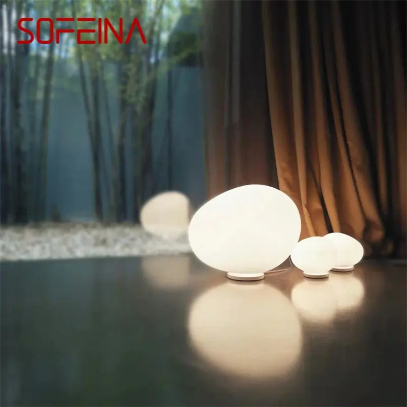 

SOFEINA Nordic Table Light Creative LED White Eggs Shape ModernLamps Bedroom for Home Decoration