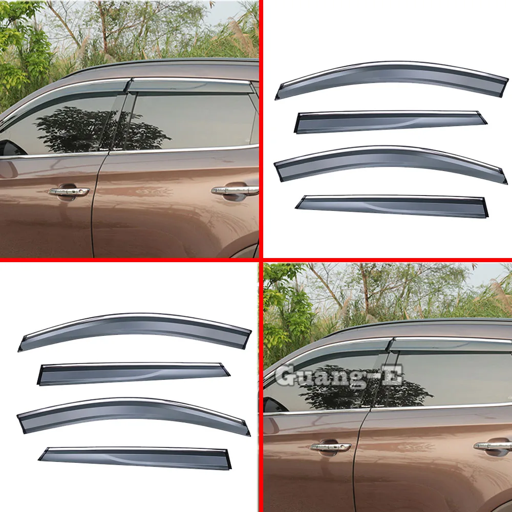 

High Quality Car Body Stick Lamp Plastic Window Glass Wind Visor Rain/Sun Guard Vent 4PCs For Hyundai Tucson 2015 2016 2017 2018