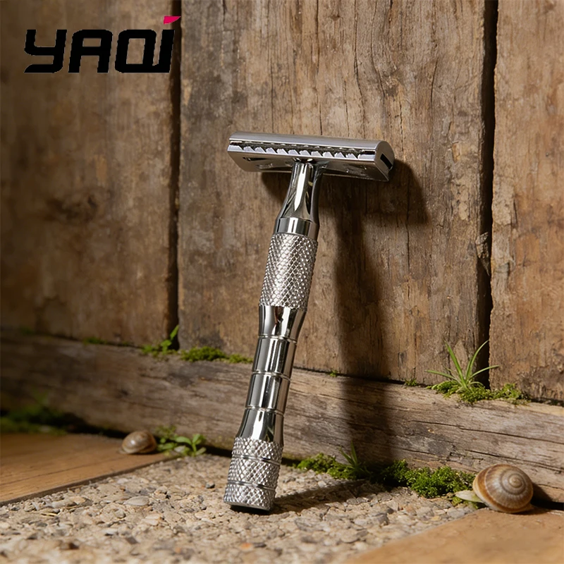 

Бритва безопасная мужская YAQI 2026, хромированная, с ручкой из нержавеющей стали для гладкого бритья