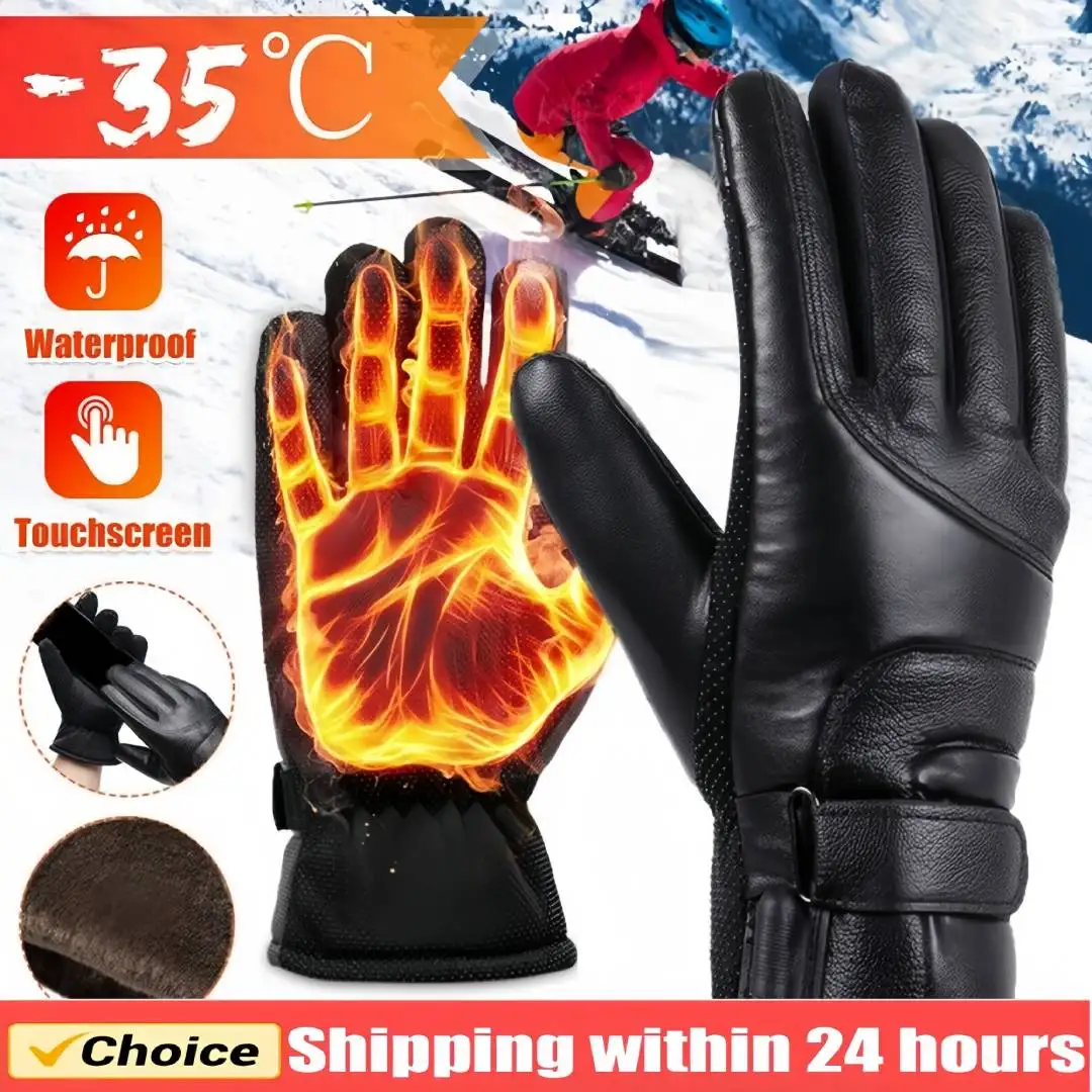 Guantes calefactables eléctricos de invierno para hombre y mujer, recargables por USB, autocalentables para motocicleta, esquí, escalada, senderismo, calentador de manos