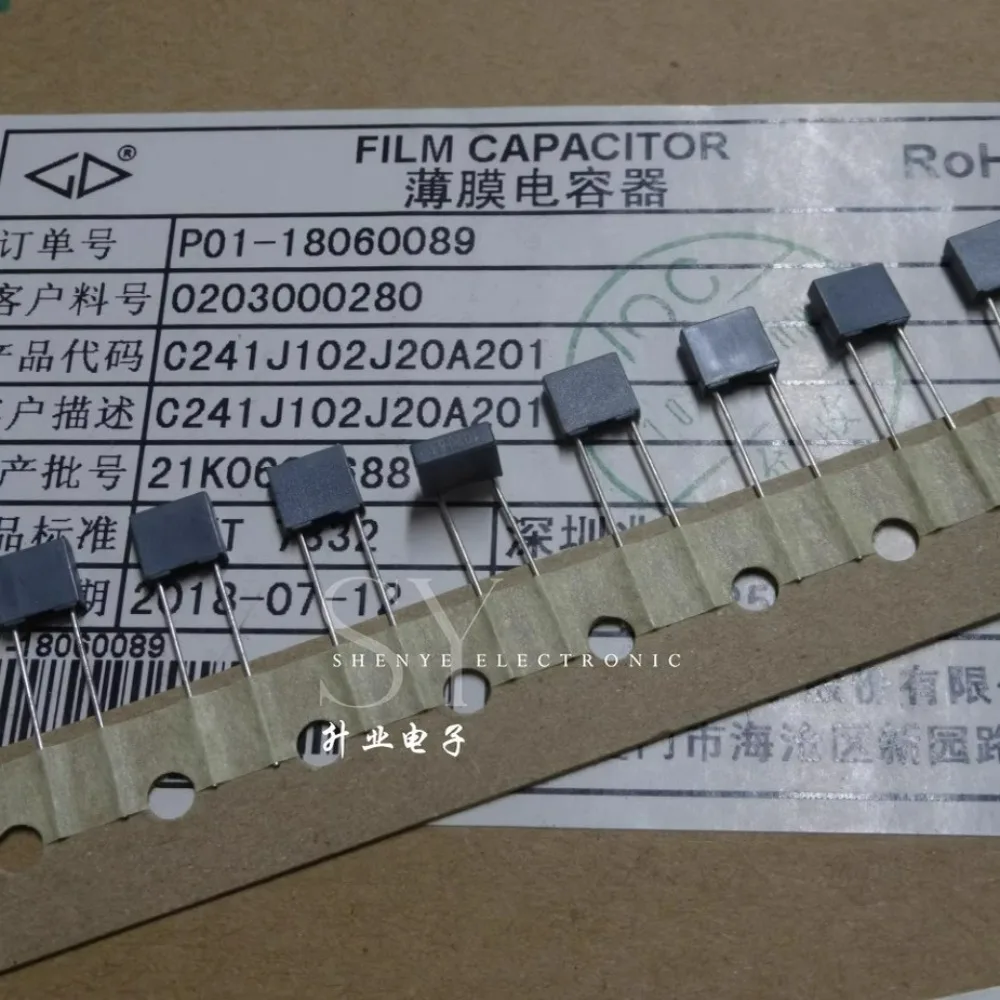 20 шт. C241J 0,001 мкФ/63 В 1,0nf 1n0 1000pf 102 новый пленочный конденсатор 5 мм