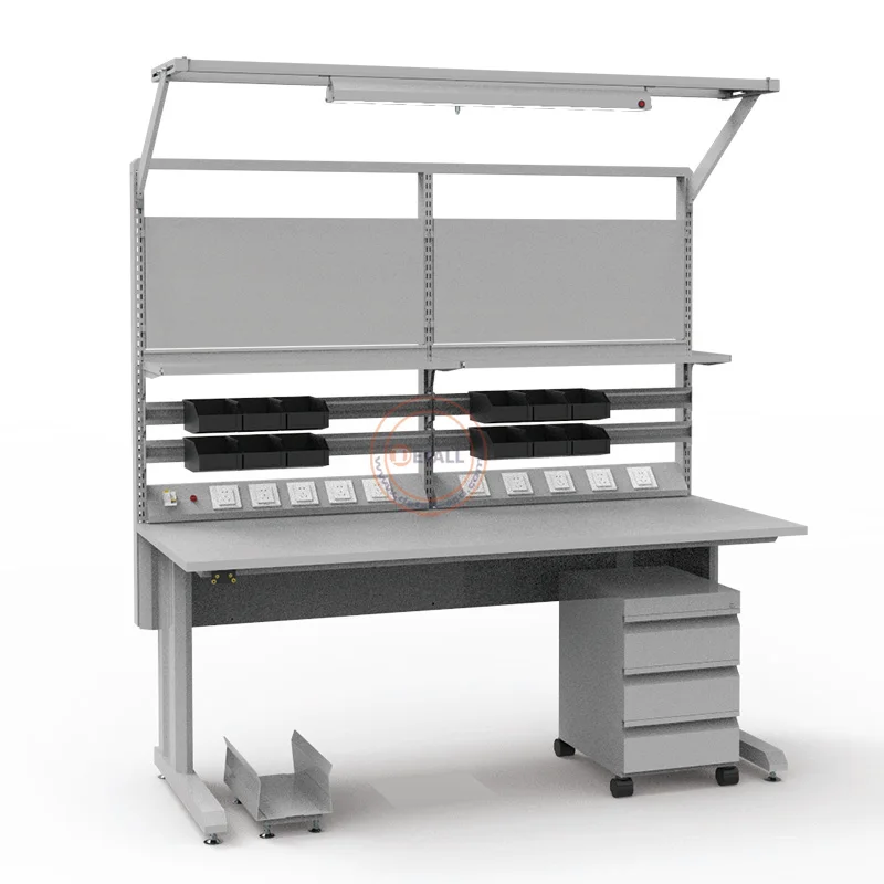 ESD-geleidende koudgewalst stalen modulaire werkbank met hoge slijtvastheid voor gebruik in magazijnen en compatibel met motoren