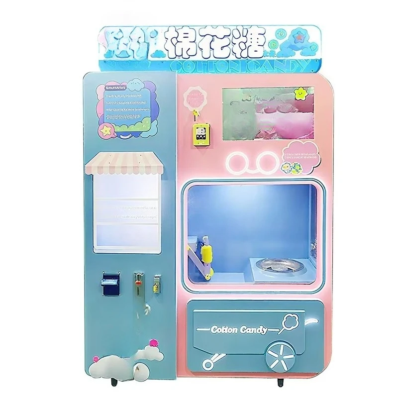Customize Fully Automatic Double Cotton Candy Vending Machine  Condition Food Bakery Applications for Fruit Raw Preparation