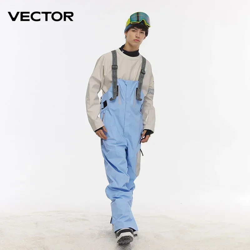 VECTOR-pantalones de esquí gruesos para hombre y mujer, monos rectos, mono, babero de esquí, impermeable, cálido, a prueba de viento, deportes al aire libre, Snowboard