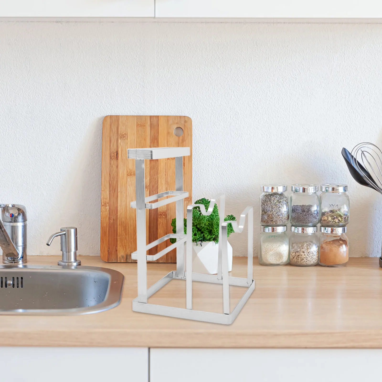 

Stainless Steel Knife Board Rack Safe Utensil ganizer Storage St Pot Lid Holder Kitchen Tools Creative Simple Decor