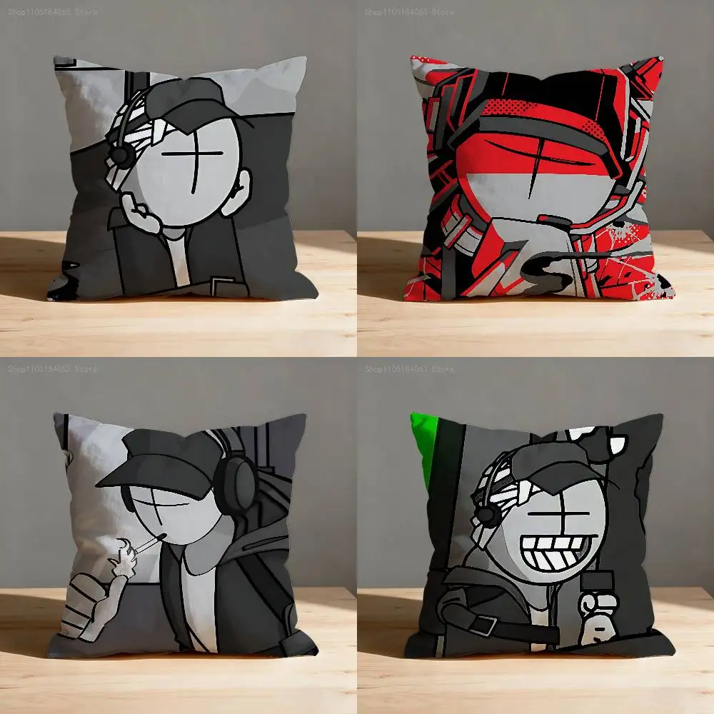 

D-Deimos M-Madness C-Combat Pillow Case Print Polyester Fiber 40X40 cm Home Sofa Throw Cushion Cover Decoration