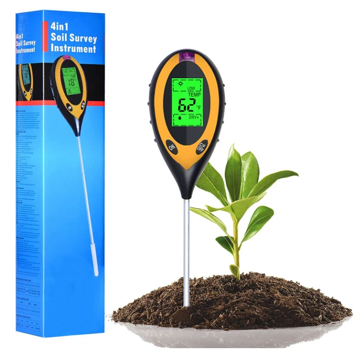 4 in 1 PH Light Temp Moisture Acidity Tester Soil Tester Moisture Meter Plant Soil Tester Kit for Flowers