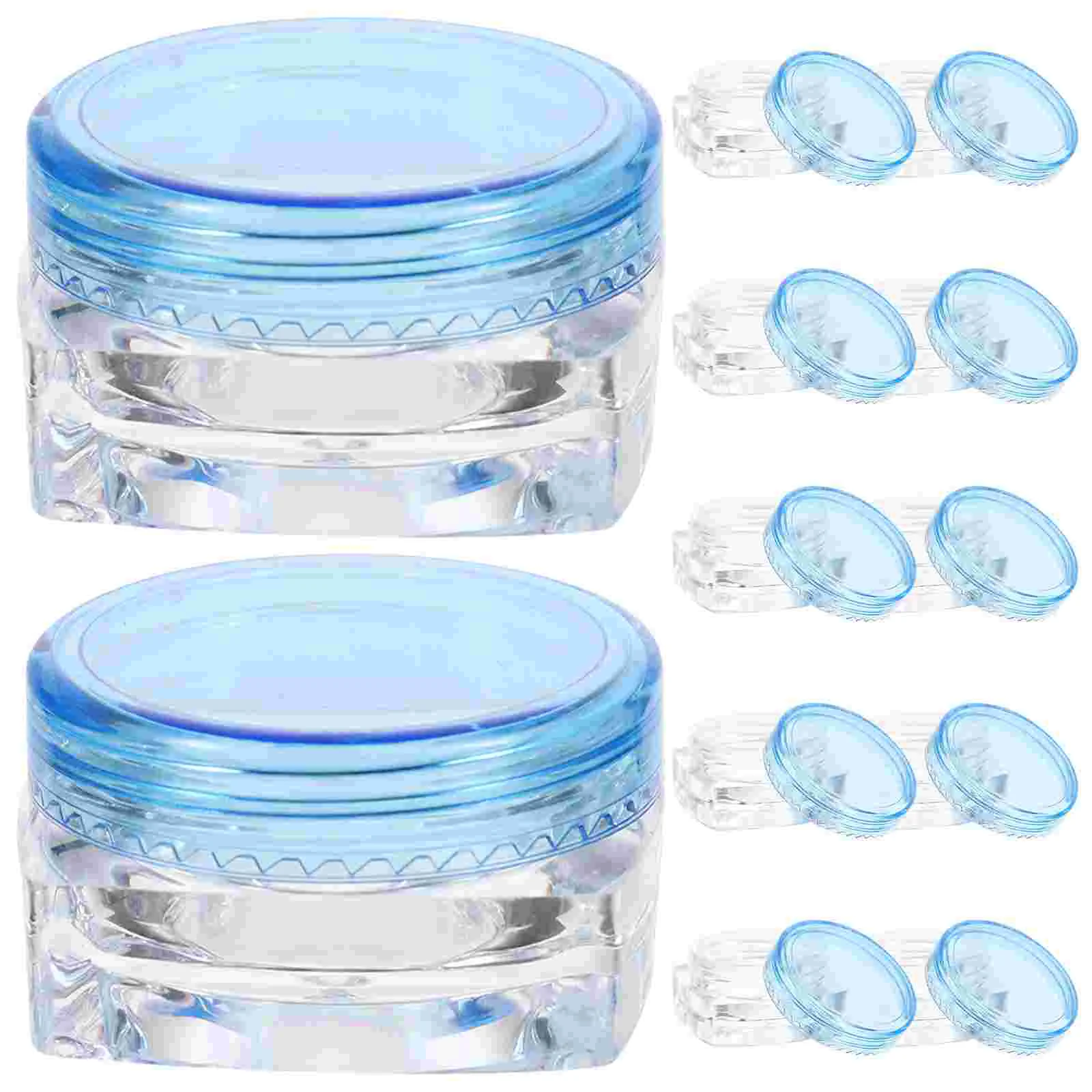 

12 Pcs Containers with Lids Bottled Travel Lotion Sample Boxes Cream Makeup Blue