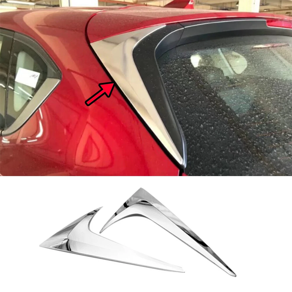 For Mazda CX-5 2017-2024 Chrome Rear Hatch Window Spoiler Side Wing Trims Cover Sticker Accessories Auto Parts