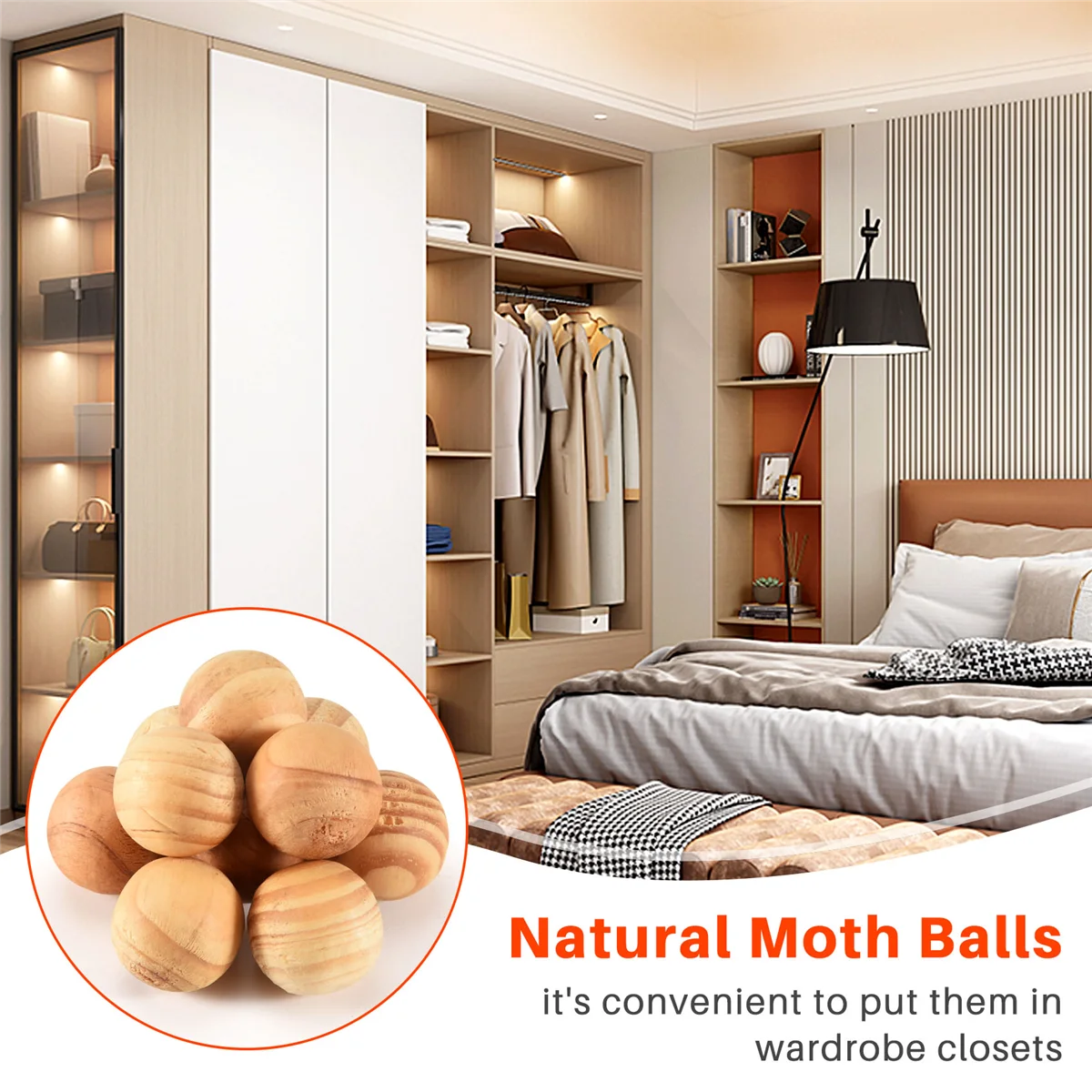 AT77 Natural Cedar Wood Moth Balls Lavender Camphor Repellent Wardrobe Clothes Drawer