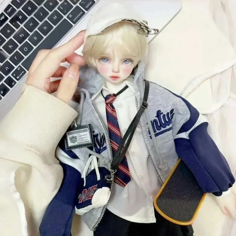 

1/4 Кукольный костюм для куклы Bjd 45 см, бейсбольный трикотаж, толстовки, брюки, куртка, игровой домик, игрушечное платье, аксессуары для кукол, без куклы