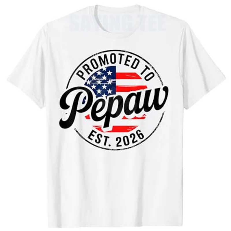 Aufgeweihter Großvater EST 2026 USA-Flagge Lustiges T-Shirt für balden werdenden Großvater Y2k Stolzer Amerikanischer Papa Ehemann Neuheit Geschenk Herrenmode – Detail 5