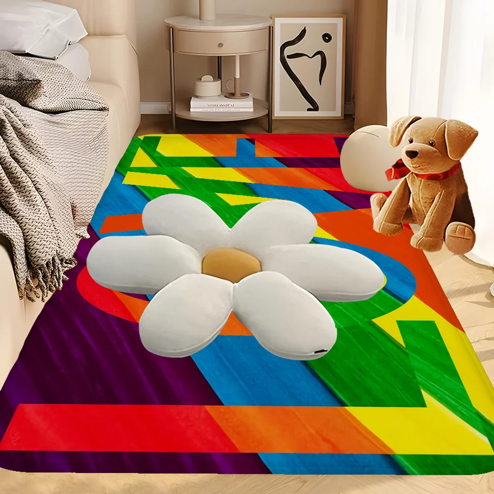 

Gay Lesbian LGBT Rainbow Love Kitchen Mat Cheaper Anti-slip Modern Living Room Balcony Printed Modern Home Decor