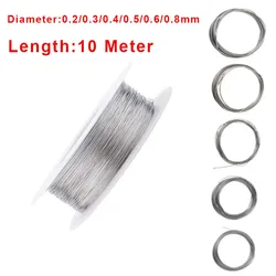 10 Meters 304 Stainless Steel Soft Wire Diameter 0.2/0.3/0.4/0.5/0.6/0.8mm Single Strand Lashing Soft Iron Wire Rustproof