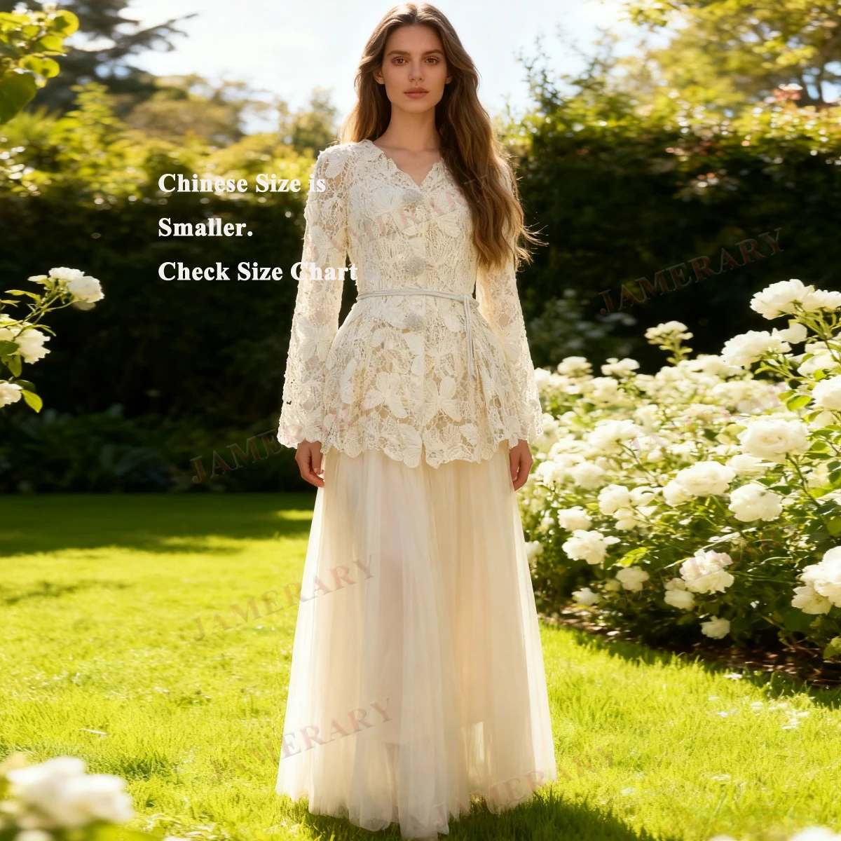 ชุดเซ็ตฤดูใบไม้ร่วงสุดหรูสำหรับผู้หญิง เสื้อลูกไม้ปักลายฉลุ กระโปรงยาวผ้าทูลล์ชีฟอง 3 ชิ้น ชุดฤดูร้อนแบบสองชิ้น