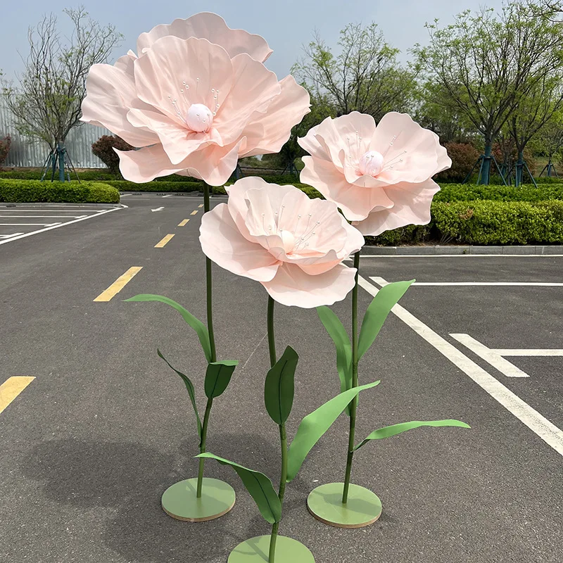 170cm gigantische kunstbloemen klaproos bruiloft decoratie bloem bruiloft feestartikelen podiumindeling weggids bloemen woondecoratie