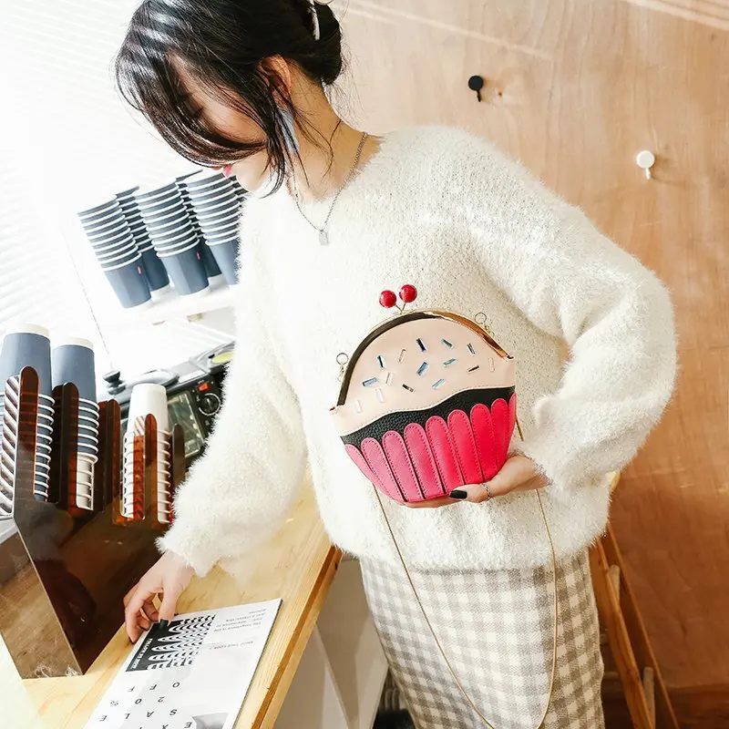 

Cute Girl Personalized Design Cake Bag Crossbody Ins Internet Famous Shoulder Bag with Chain Trendy Female Satchel