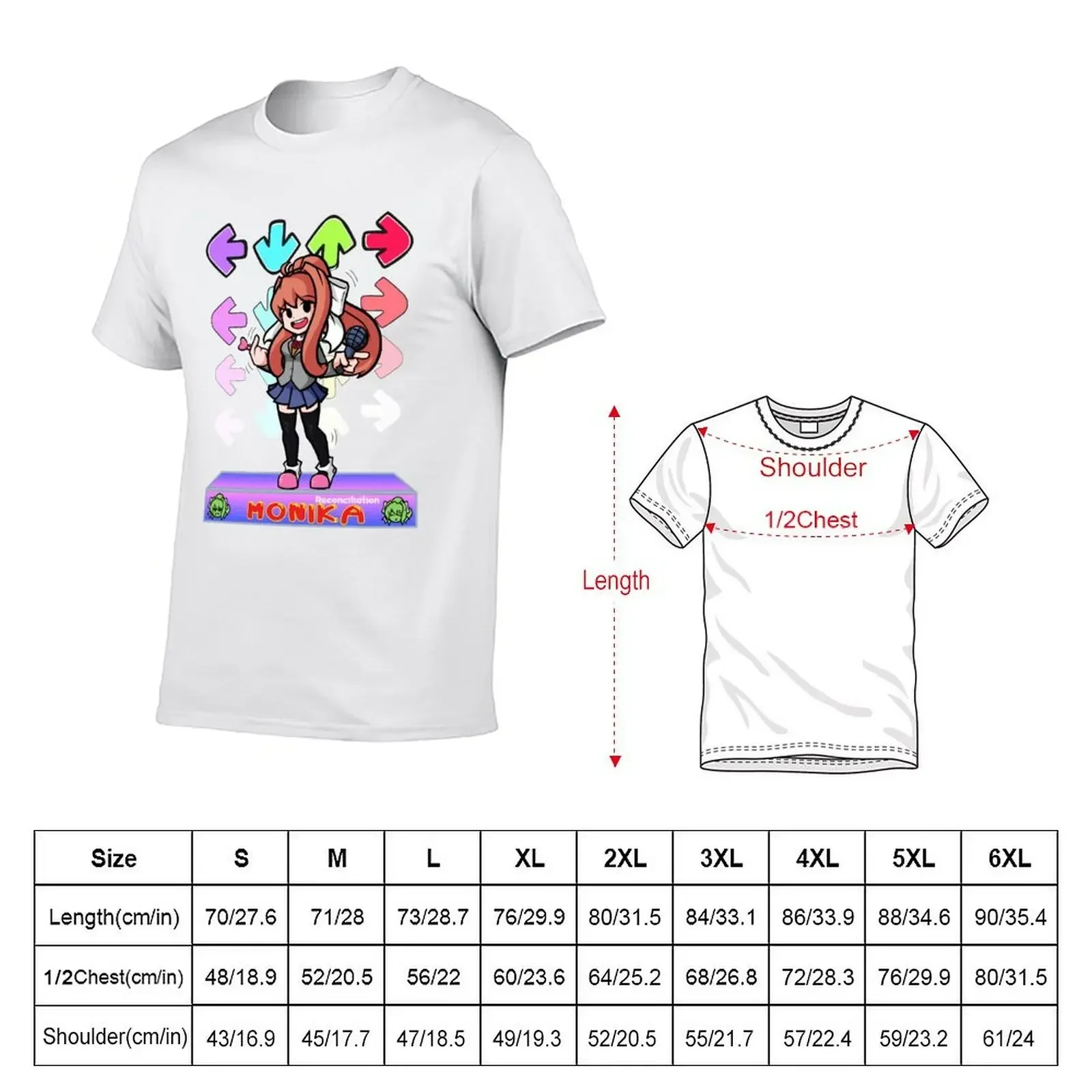 Monika Reconciliation The FNF T-Shirt anime clothes tops mens t shirts casual stylish