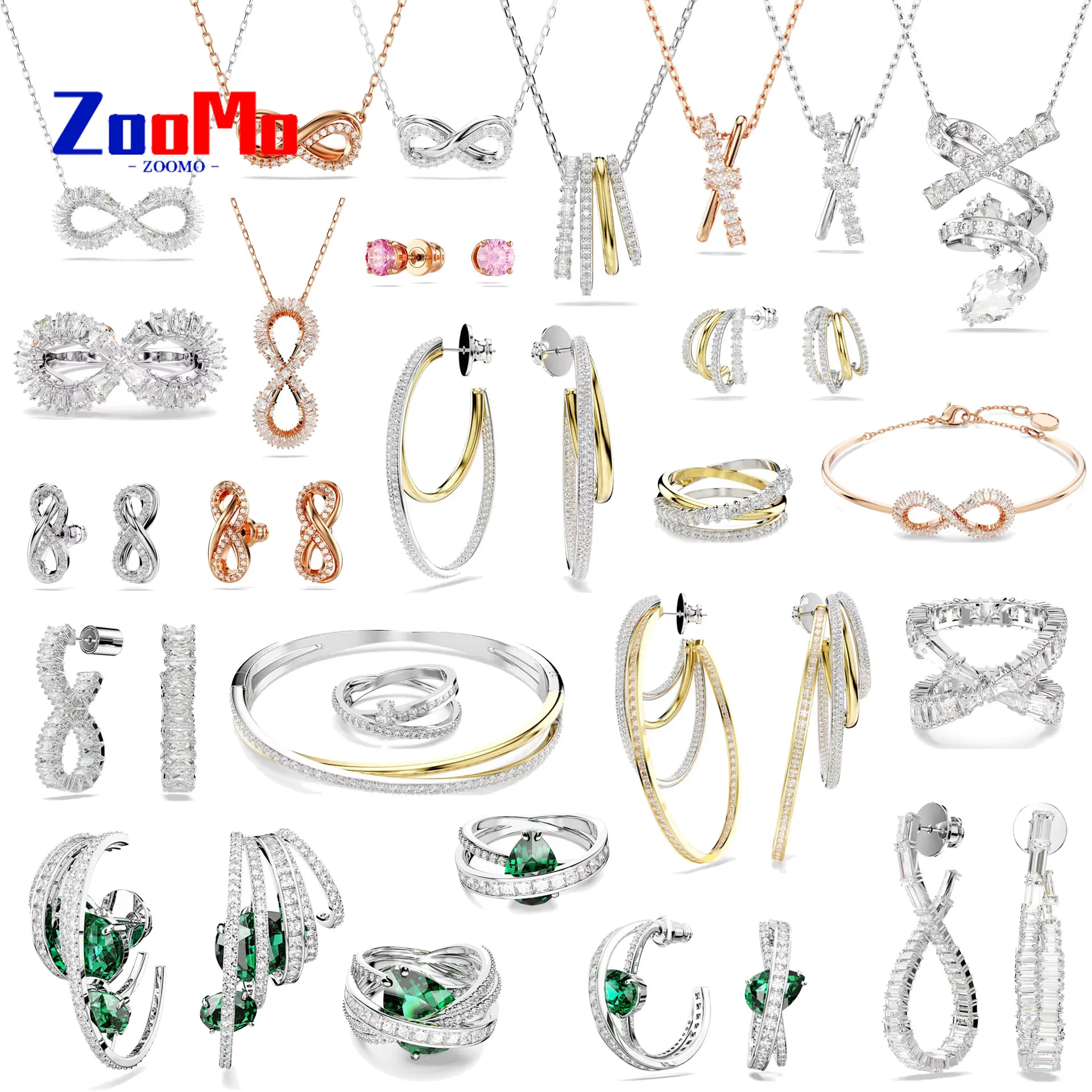 

Оригинальный высококачественный браслет «Бесконечность» 2025 года, комплект ювелирных изделий, геометрическое ожерелье, спиральные серьги, романтический подарок для женщин