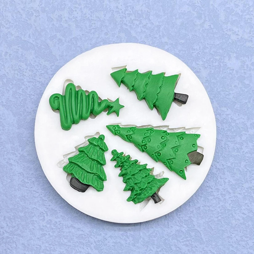 Christmas Tree Silicone Mold Sugarcraft Chocolate Cupcake Baking Mold Fondant Cake Decorating Tools