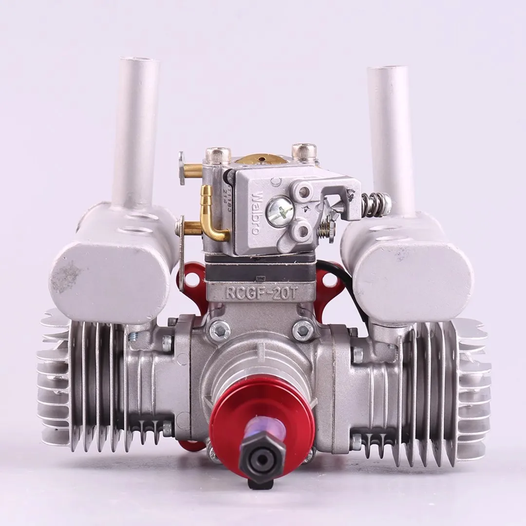 RCGF 21cc Twin 21CCT Gas / Petrol Engines For RC Airplane Two Strokes Single Cylinder Side Exhaust Natural Air