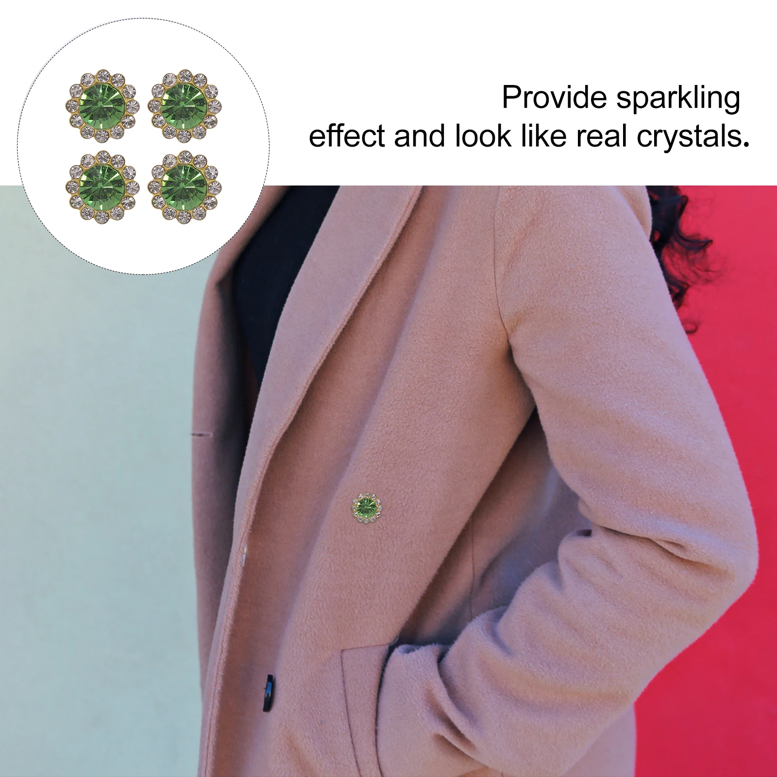 

Rhinestone Sunflower Jewelry 12mm Glass Buttons Sewing Accessories DIY Craft Supplies Costumes Scrapbooks Party Decorations
