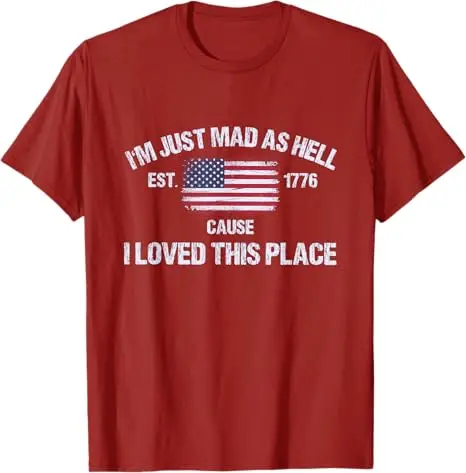 Ich bin einfach wütend, weil ich diesen Ort liebte - 4. Juli T-Shirt Y2K Patriotisches Amerikanisches Spruch-T-Shirt für Damen und Herren – Detail 3