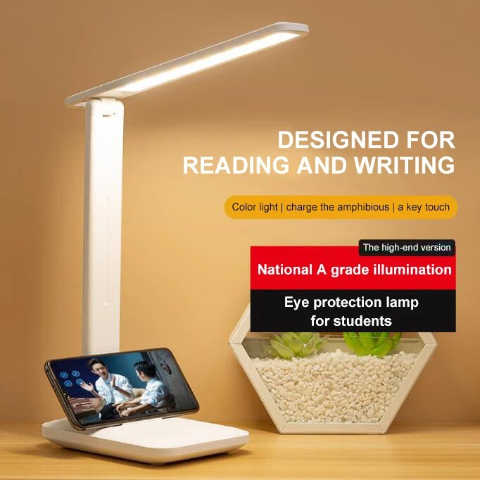 1Pcs Folding Led Desk Lamp Bedroom Table Lamp Reading USB Touch Dimmable Eye Protection Student Reading USB Charge Night Light