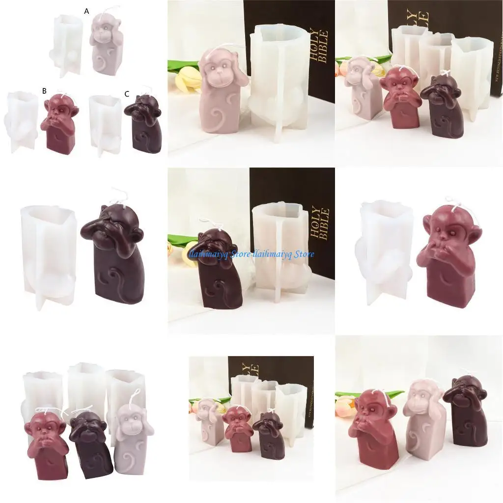 

573B DIY Monkey Version Candles Mould Handmade Soap Resin Mold Home Decoration