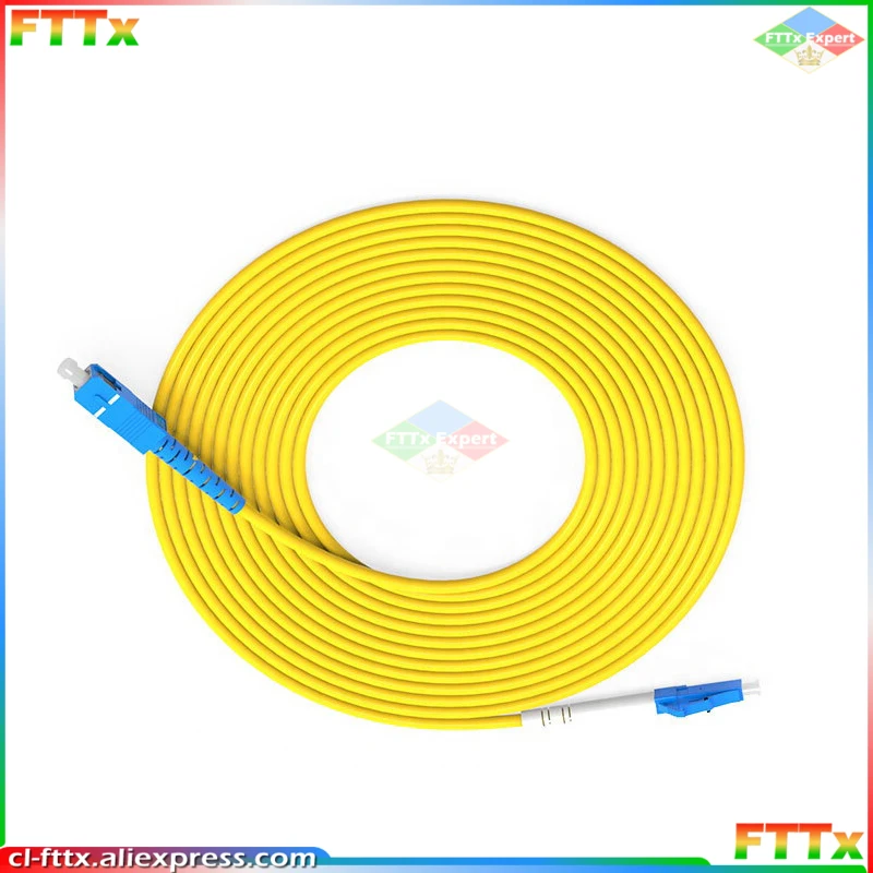 Cable de parche de fibra óptica, puente de fibra, Cable de parche óptico, Simplex 3,0mm SM Simplex, FTTH, LC UPC a SC UPC