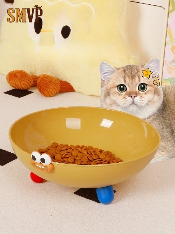 

Dopamine Color Large Diameter Neck Protection Not Easy To Overturn Small Medium and Large Pet Rice Bowl Water Bowl Oversized