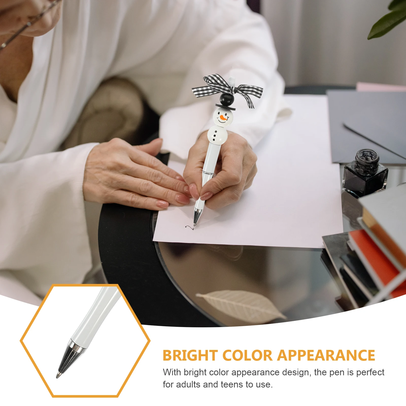 

1Set Ballpoint Pen Beadable Wooden Ergonomic Writing Pen Office Home Use Gift Stationery Beadable Pens