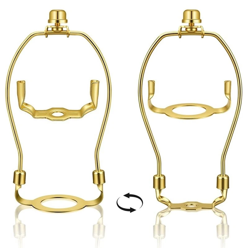 Lamp Harp 8 Inch 2 Pack Gold Detachable Shade Holder With Saddle Finial For Table Floor Lights