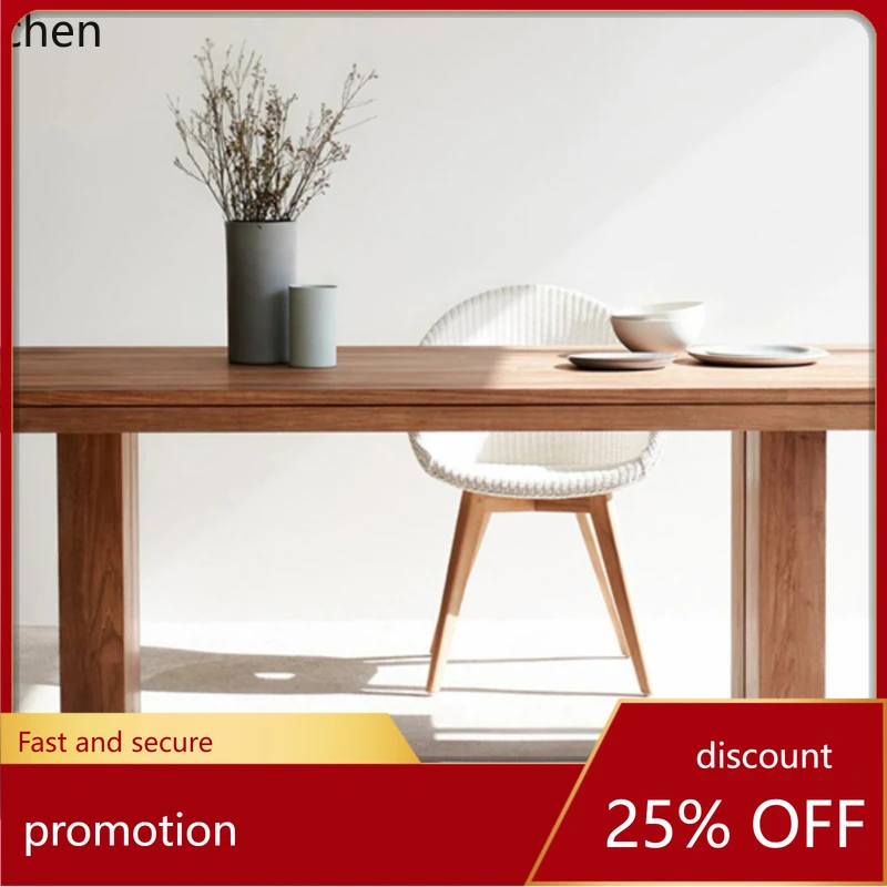 

HT — простой обеденный стол из цельного дерева для детей 4-8 человек в доме, обеденный стол, мебель для столовой.