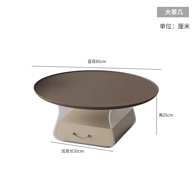 Tables basses modernes et simples pour salon, ensemble de Table ronde en acrylique avec Table d'appoint, Table centrale de luxe, meubles de salon